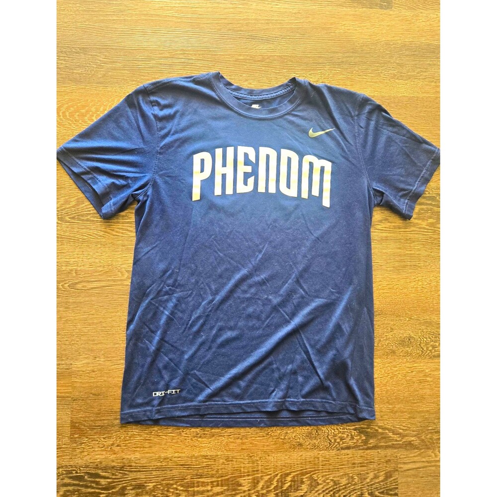 Nike Dri-FIT The Nike Tee Men's Blue Phenom Graphic Logo Crewneck Tee - M